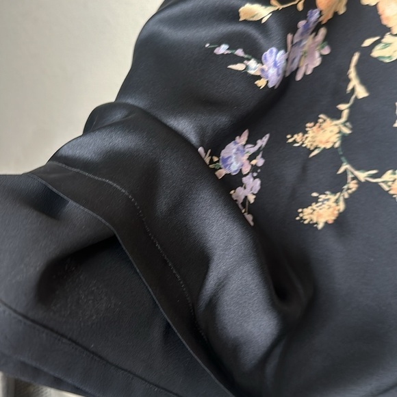 VTG 90s NKT Judy Lee 100% Silk Black Floral Dress Sz 4 Y2K Prom Cocktail Formal - Picture 7 of 13